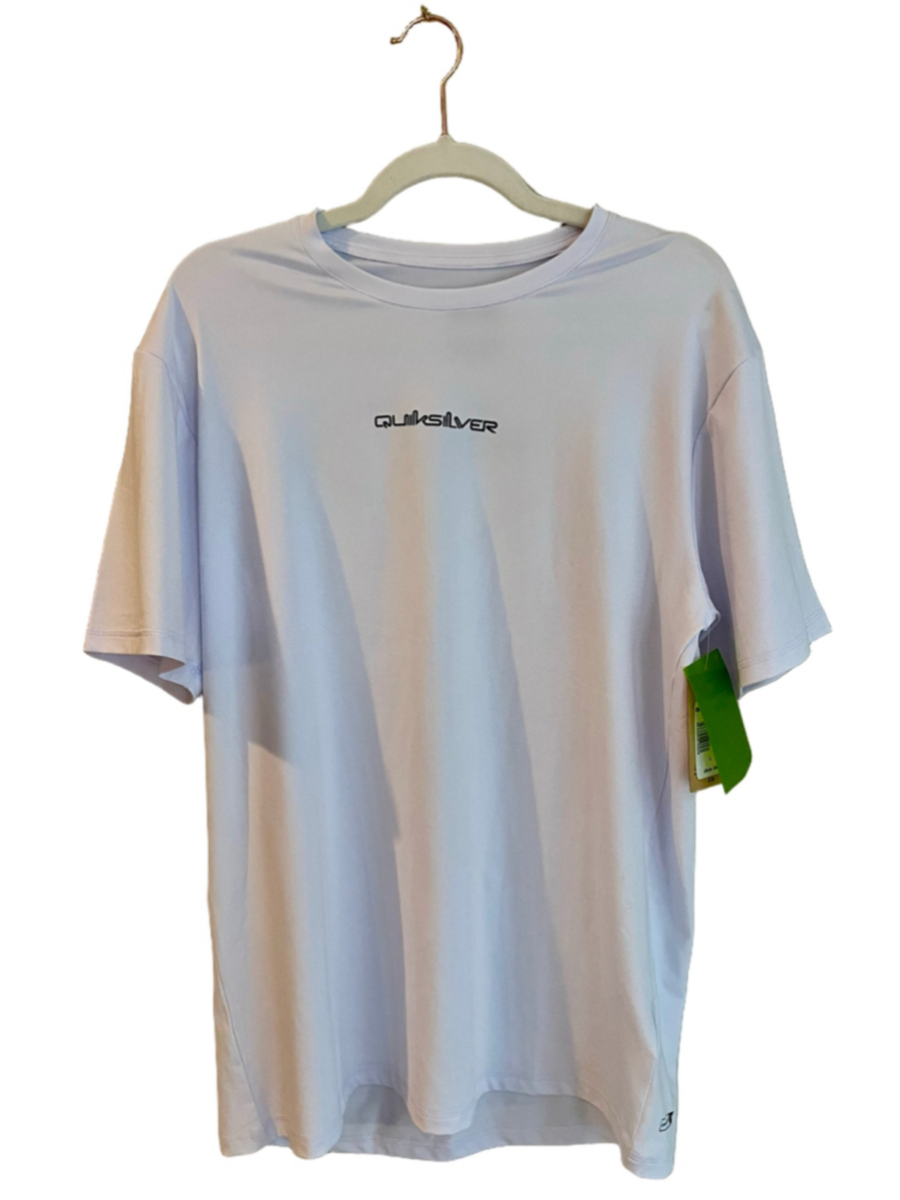 Quiksilver Mystic Session UPF 50 Surf Shirt Men L White Rash Guard NWT